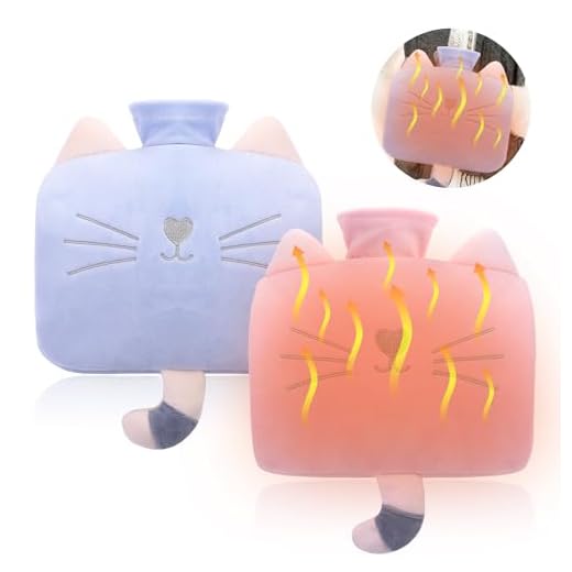 Bolsa de Agua Caliente,Douthfolle 2 Piezas 1.2L Bolsas Agua Caliente con Funda Botellas de Agua Caliente con Bolsillo para Aliviar el Dolor,Calambres,Terapia de Calor, Calor y Frío