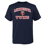 Outerstuff MLB Kids Youth 8-20 Official City Headline Arch Logo Team T-Shirt (US, Numeric, Size: 10-12, Regular, Minnesota Twins - Navy)