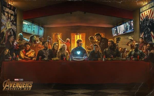 Amazon.co.jp: アベンジャーズ インフィニティウォー 最後の晩餐風 