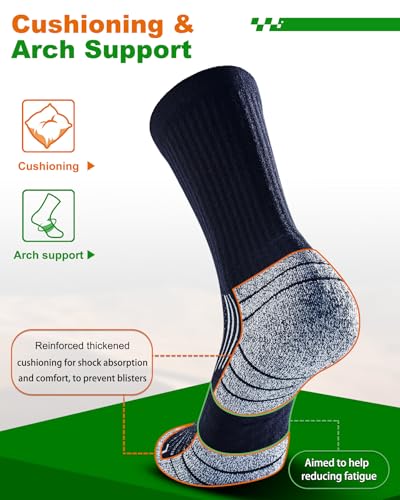 Hiking Socks - Winter Thermal Merino Wool Socks for Men & Women - Thick Crew Socks for Hunting Work3