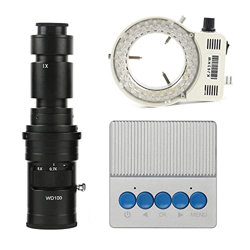 顕微鏡キット 38MP 1080P 60FPS H_DMI USB デジタル産業用 C マウントビデオ顕微鏡カメラ電話 CPU PCB 修理はんだ付け 顕微鏡レンズアダプター(500x lens with Light)