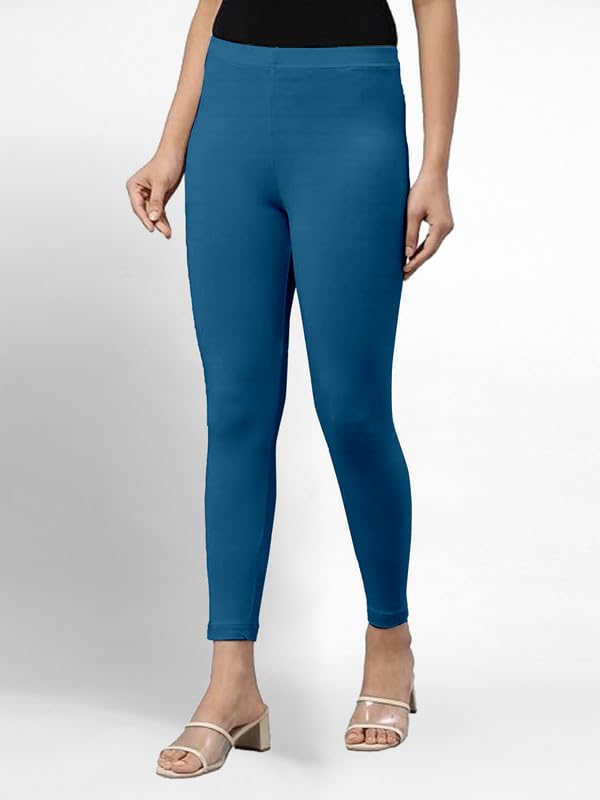 Image of TRENDMALLS Women's Super Combed Cotton Elastane Stretch Ankle Length Leggings with Ultrasoft Waistband