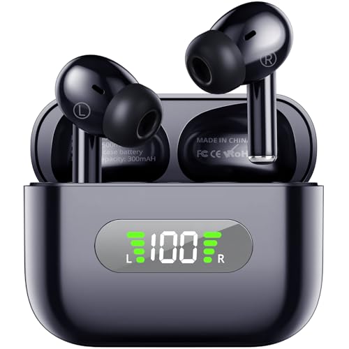 Wireless Earbuds, Immersive HiFi Stereo Bluetooth 5.3 Earphones, Deep Bass, 4 Mic ENC Noise Cancelling, 72h Playtime, IPX7 Resistance Earbuds, for iOS and Android