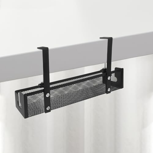 Bandeja de Gestión de Cables Kisangel para Escritorio Grande 40cm Negro de Malla Organizador de Cables Soporte sin Taladro para Oficina y Hogar miniatura 4