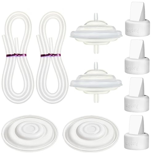 Image of PumpMom Pump Parts Compatible with Spectra and Motif, Replacement Duckbill Valves, Tubes and Silicone Membrane for Spectra S2 Spectra S1 9 Plus and SG Breastpumps
