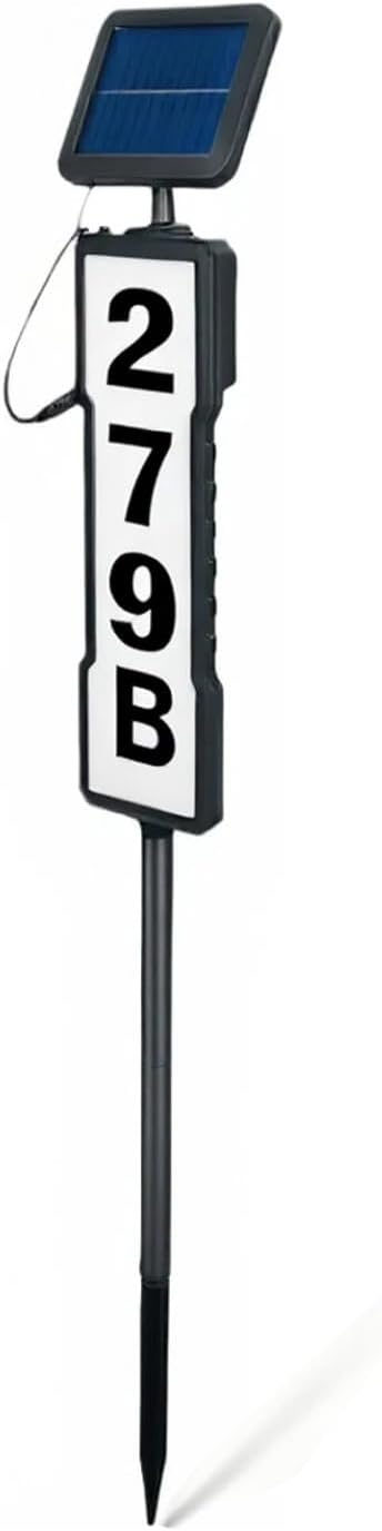Solar Address Sign, Waterproof House Numbers for Outside Light Up Auto Illuminates at Dusk, Wireless Solar-Powered Address Plaques Lighting for Yard, Outdoor Entryway, Gate & Mailbox Visibility