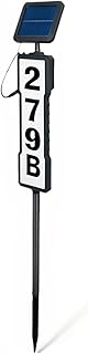 Solar Address Sign, Waterproof House Numbers for Outside Light Up Auto Illuminates at Dusk, Wireless Solar-Powered Address Plaques Lighting for Yard, Outdoor Entryway, Gate & Mailbox Visibility