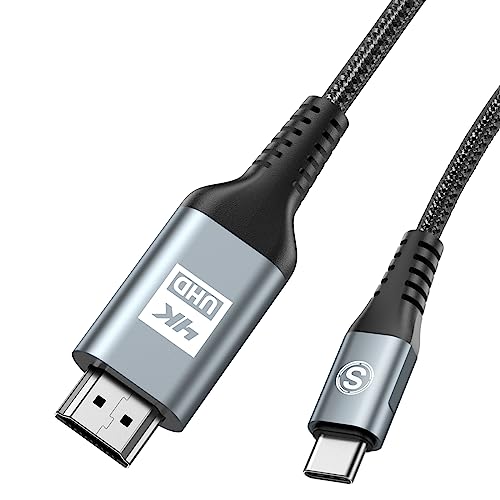 USB C to HDMI Cable 5ft, [4K, High-Speed], USB Type C to HDMI Cord [Thunderbolt 3/4 Compatible] for iPhone 17 16 15 Pro Max Plus Air, MacBook iPad Pro/Air,Samsung S26 S25 S24 S23 S22 Surface Switch