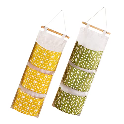 Cabilock Waterproof Linen Closet Storage Bag 3 Pocket Over Door Organizer Wall Hanging Pouch for Medicine Glasses Shoes