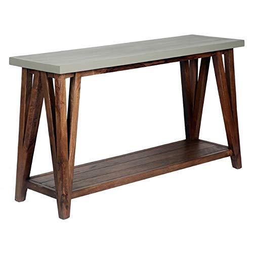 Alaterre Furniture Brookside 52" W Wood with Concrete-Coating Console/Media Table Alaterre Furniture Brookside 52" W Wood with Concrete-Coating Console/Media Table