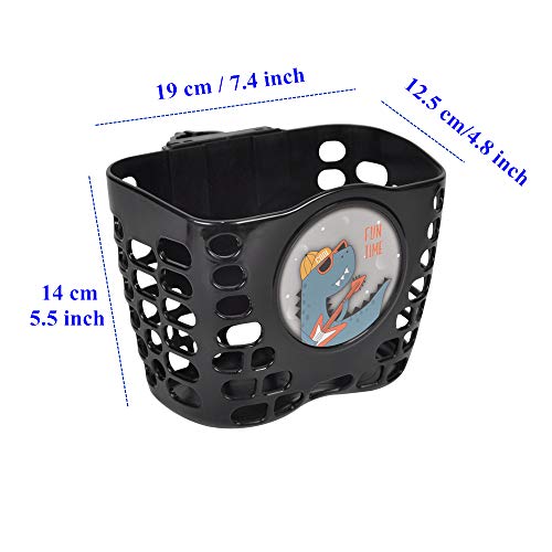 CHILDHOOD Scooter Basket Kids Bicycle Basket Handlebar Basket for Boy & Girl (Black)