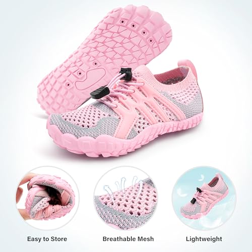 Image of Stelle Water Shoes for Kids Adjustable Laces | Quick Dry Barefoot Non-Slip Shoes with a Roomy Toe Box for Boys and Girls,Beach,Hiking,Toddler to Big Kid