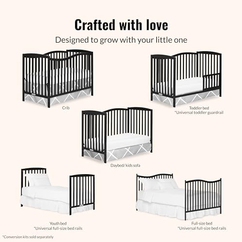 Image of Dream On Me Chelsea 5-in-1 Convertible Full Size Baby Crib, GREENGUARD Gold