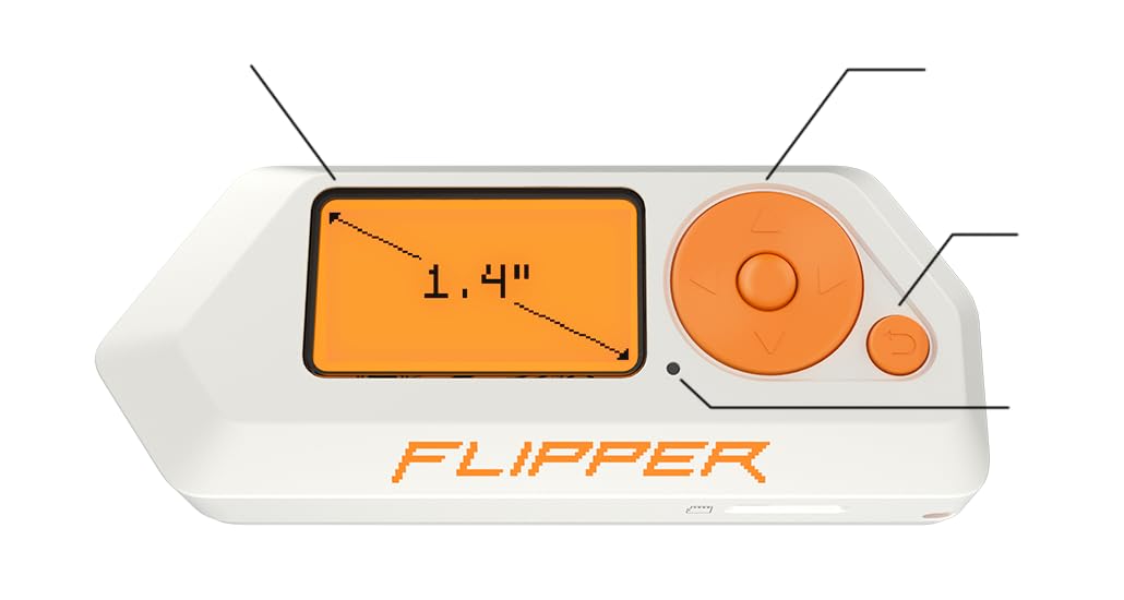 Flipper Zero Portable Security Testing Device, White and Orange
