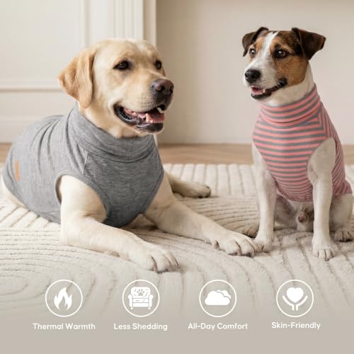 Image of KYEESE 2Pack Dog Sweater Warm Dogs Clothes Stretchy Pet Sweater Large Size Pets Soft Pet Sweatshirt Pullover Turtleneck Pets Coats Dog Sweaters for Large Dogs