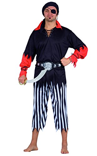 Fiori Paolo- Pirata Black Costume Adulto, Nero