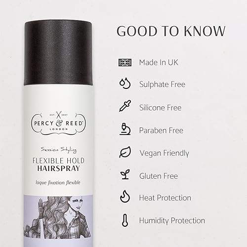 Percy & Reed Session Styling Flexible Hold Hairspray - Lightweight Mist, Firm Hold Retaining Natural Movement, Brushable Finish. Gluten-Free, Paraben-Free & Sulphate-Free, Vegan Friendly - 250ml - Image 4