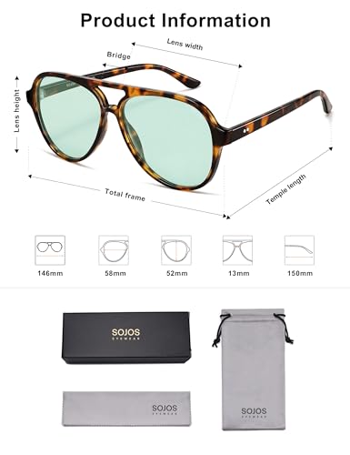 Image of SOJOS Classic Polarized Aviator Sunglasses for Women Men, Retro Trendy Aviators Shades SJ2201