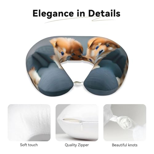 Almohada ergonómica de poliéster negra para viajes miniatura 4
