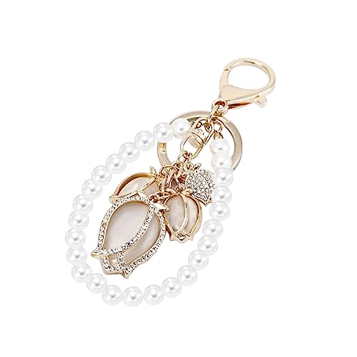 VALICLUD Llavero De Pulsera De Perlas Encanto Del Bolso Lindo Llavero Colgantes Bolsa Colgando Decoración Llavero Con Diseño De Perlas Encanto De La Cadena De Bolso Pedrería
