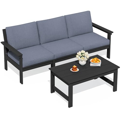Image of SERWALL HDPE Outdoor Couch with Coffee Table