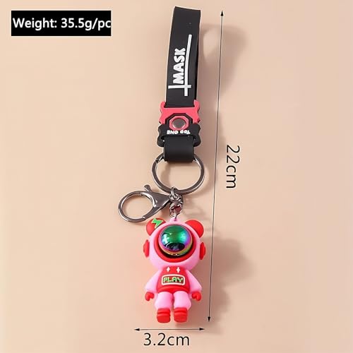 Image of Cute Cartoon Character Silicone 3D Key Chain with Strap Charm & Metal Hook, Merchandise Key Rings Gift for Kids Girls Boys Men & Women