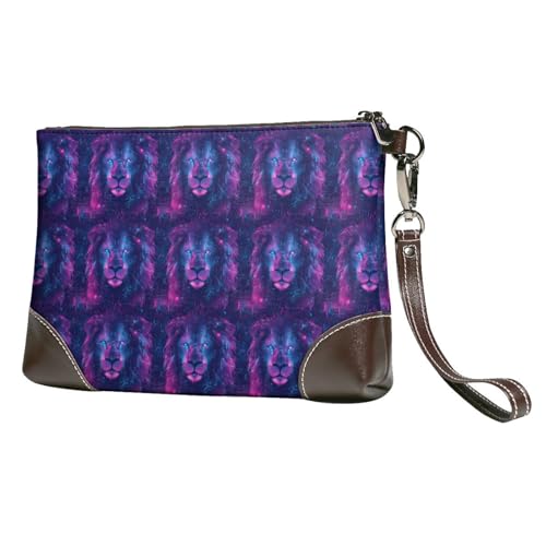 Petit sac à main femme portefeuille portable cuir lion cyber avec dragonne
