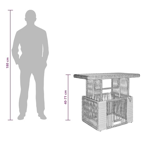 Table de jardin modulable et 2 chaises extérieures beiges - 5