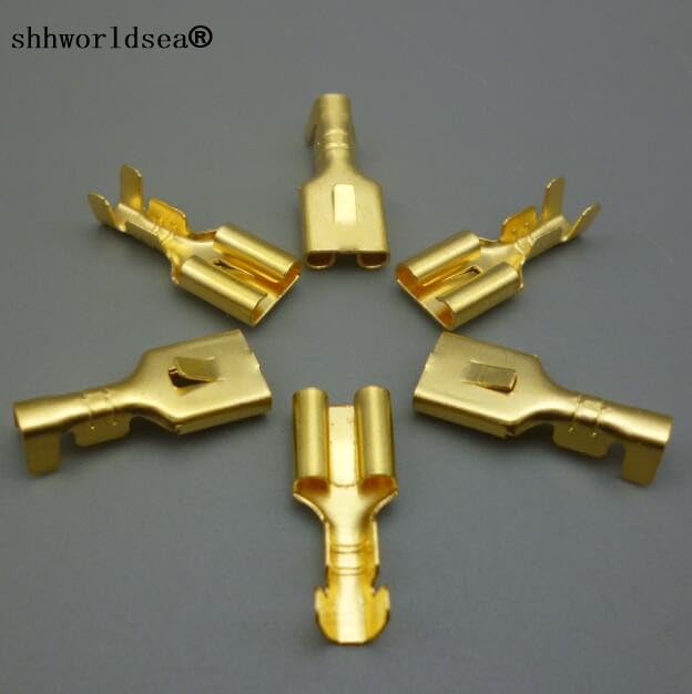 Yierxjwshx 1000PCS Suitable for Lug Plate 6.3mm Car Wiring Terminals Crimp Terminal Connector Wire Spade