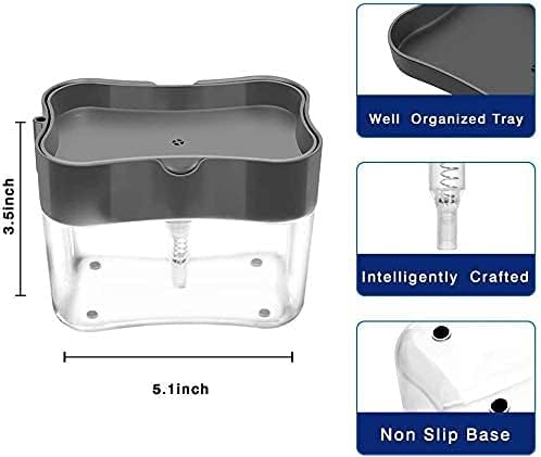 REDITEX Soap Dispenser with Added Features - Dish Soap Dispenser - Countertop Kitchen Soap Dispenser, Sink Dish Washing Soap Dispenser 1