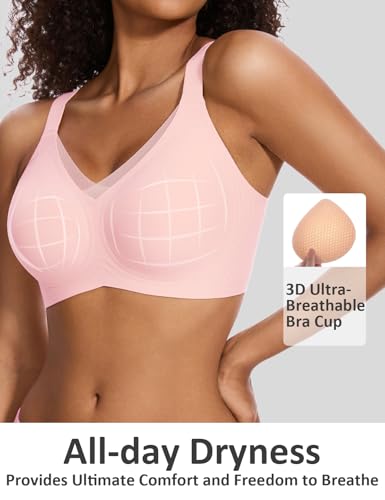 Image of Vinfact Womens V Lace Wireless Seamless Bras No Underwire Comfort Push Up Bras Supportive Full Coverage Bralettes T Shirt Bra