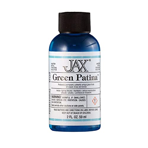 JAX Green Patina - Metal Finishing Solution - Antique Finish without Heat or Electricity - 2 Ounce