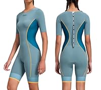 Santic Damen Triathlonanzug Gepolstert Triathlon Einteiler Kuzarm Anzug Pro Tri-Anzug Schnell Trocknend Abnehmen Fahrrad Skinsuit Grün M