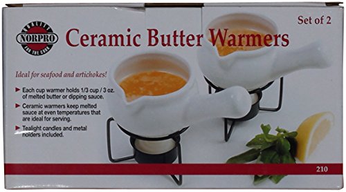 Norpro Ceramic Butter Warmers, Set Of 2, 1/3 Cup/3 Oz, White #TOP1