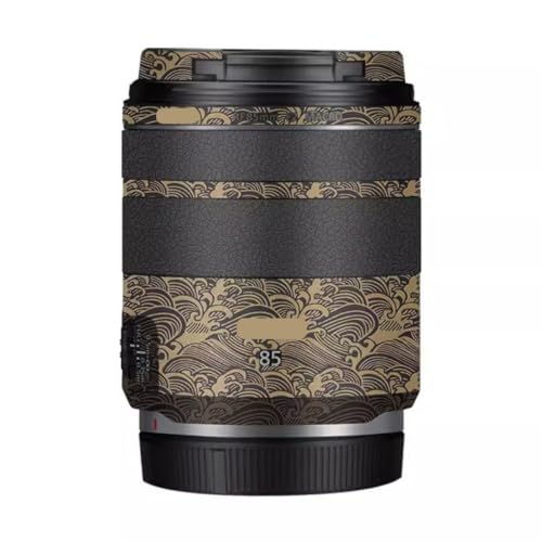 85 2 カメラレンズスキン 傷防止 ステッカー に適合する Canon RF 85mm F2 コート ビニール 保護フィルム デカール (ウェーブゴールド)