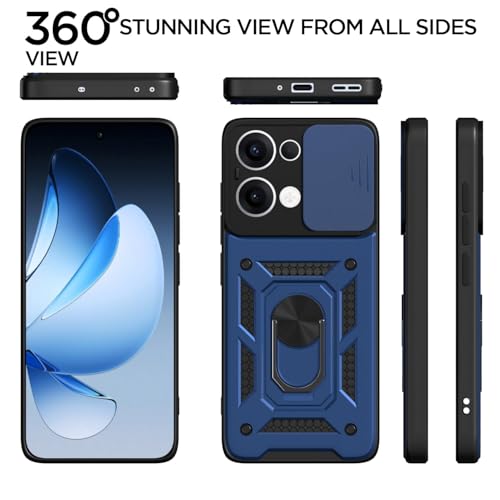 Image of AIBEX Back Cover for Oppo K13 5G | D10 Tough Armor Case | Sliding Camera Shield | 360 Protection | Kickstand Ring Holder | Military-Grade Shockproof Bumper Case