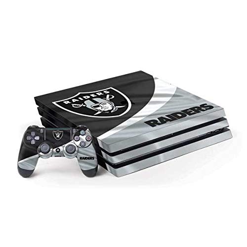 Skinit Decal Gaming Skin Compatible with PS4 Pro Console and Controller Bundle - Officially Licensed NFL Las Vegas Raiders Design