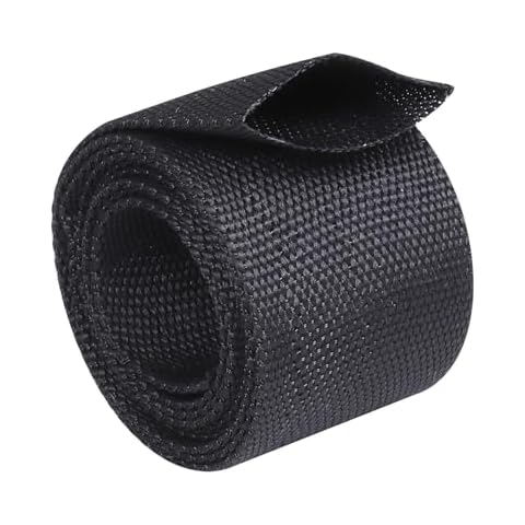 FOURUB 2:1 Ratio Flat Heat Shrinkable Braided Sleeving,Electrical Insulating Tubing,Durable Automotive Fabric Harness Shrinking Sheath (1-3/8"-20ft) Cover