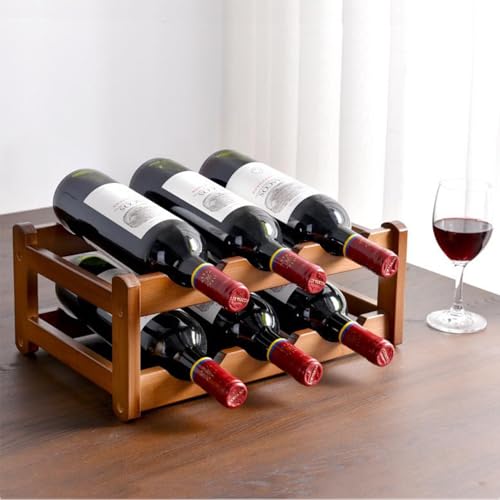 Soporte para vino de bambú para encimera 36x23.5x15 cm miniatura 3