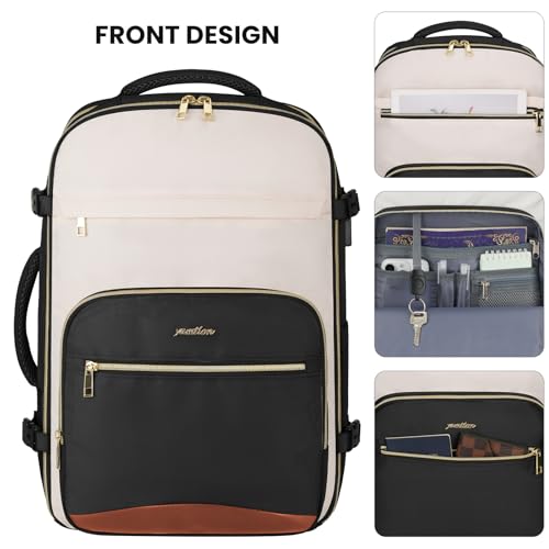 Image of YAMTION 42L Large Travel Backpack for Women,Carry On Luggage with 4 Packing Cubes, Airline Approved Weekender Bookbags for Personal Items fits 18 Inch Laptop