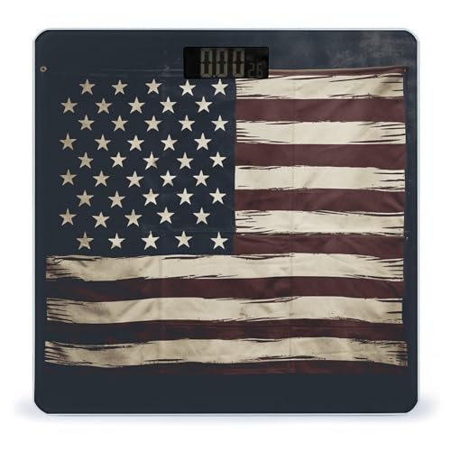 Báscula digital de baño de alta precisión con bandera americana miniatura 1