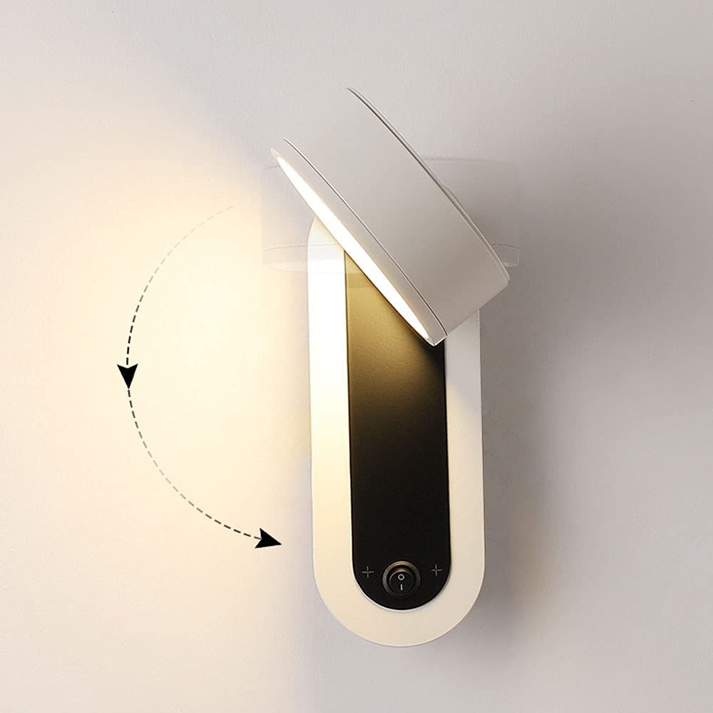 Wandleuchte, Led Schwarze Wandleuchte Verstellbare Nachts Leselampe, Modern Indoor Hootwired Wahn Schneller Beleuchtungt Schalter, Usb-Ladeöffnung, Kopfteillampen Für Schlafzimmer/3 Color Mode