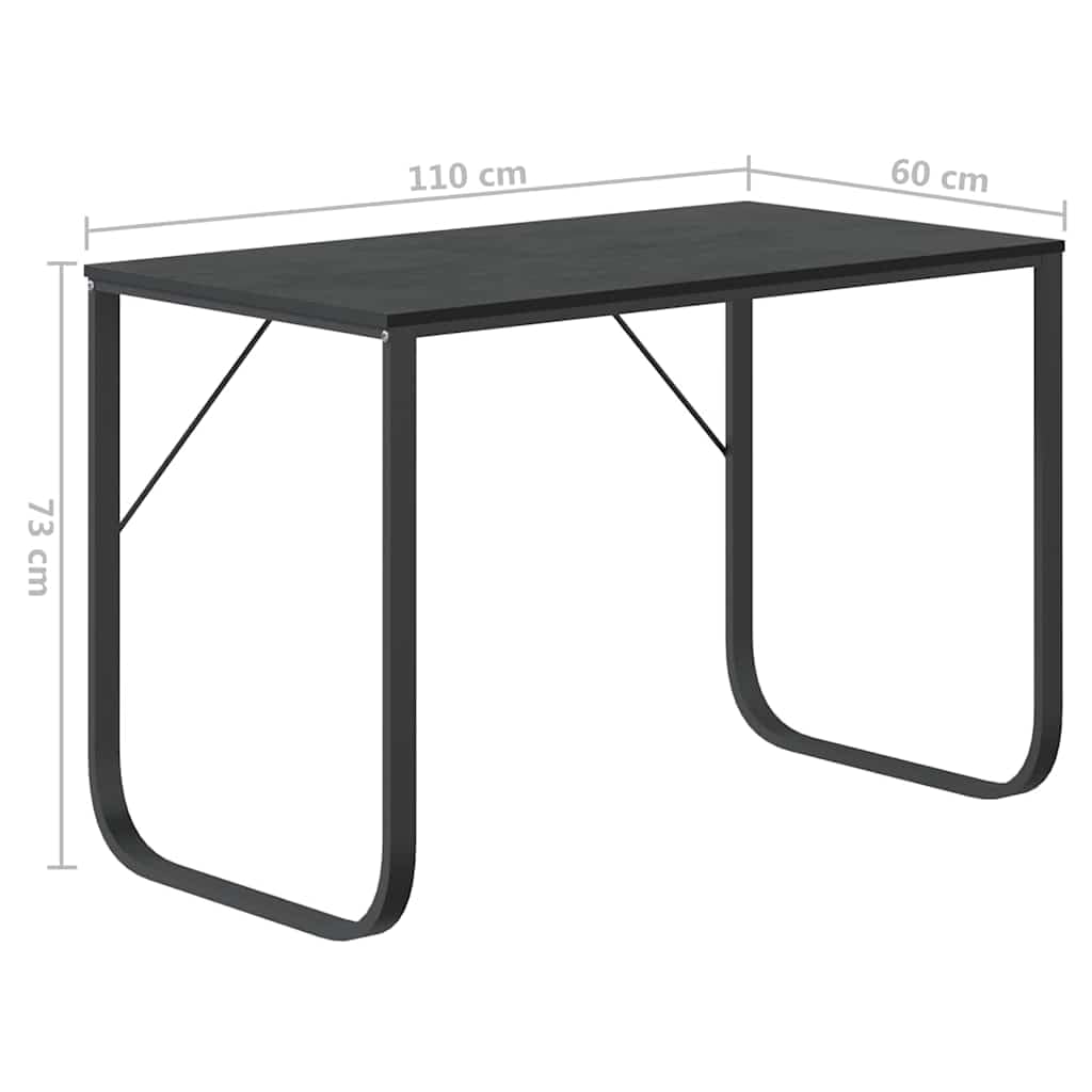Scrivania per computer, 110 x 60 x 73 cm, in metallo, colore: Nero
