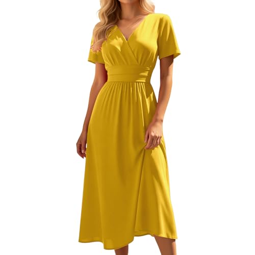 Robe d'été longue cintrée en textile ultra léger à taille haute structurante