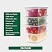 Freshware Food Storage Containers [50 Set] 25 oz Plastic Deli Containers with Lids, Slime, Soup, Meal Prep Containers, BPA Free, Stackable, Leakproof, Microwave, Dishwasher and Freezer Safe