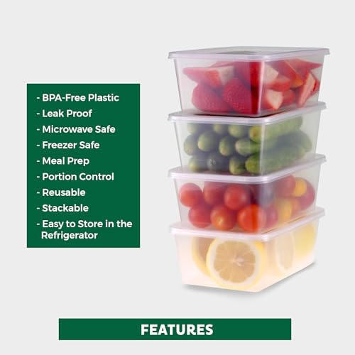 Image of Freshware Food Storage Containers [50 Set] 25 oz Plastic Deli Containers with Lids, Slime, Soup, Meal Prep Containers, BPA Free, Stackable, Leakproof, Microwave, Dishwasher and Freezer Safe