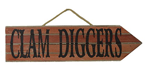 Nautical Tropical Imports 24 Inch L Clam Diggers Groovy Beach Arrow Hanging Sign