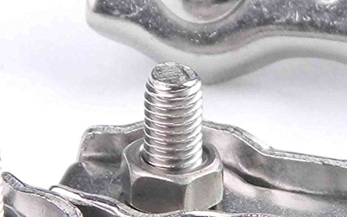 wellenshop Duplex Serre-câble Corde Corde connecteur M4 - M8 Ø 2-8 mm Acier Inoxydable, M4 für Seil Ø 3mm Cover