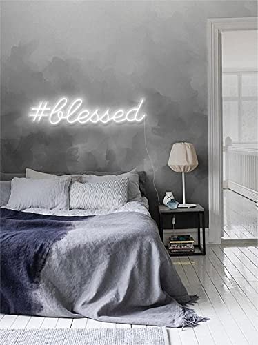 Image of Ulalaza LED Neon Sign Night Light for Wall Party Decor Bedroom Room Bar Wedding Home Birthday Art Decoration Christmas with USB Chain Light modulator 5v (lets party blue)