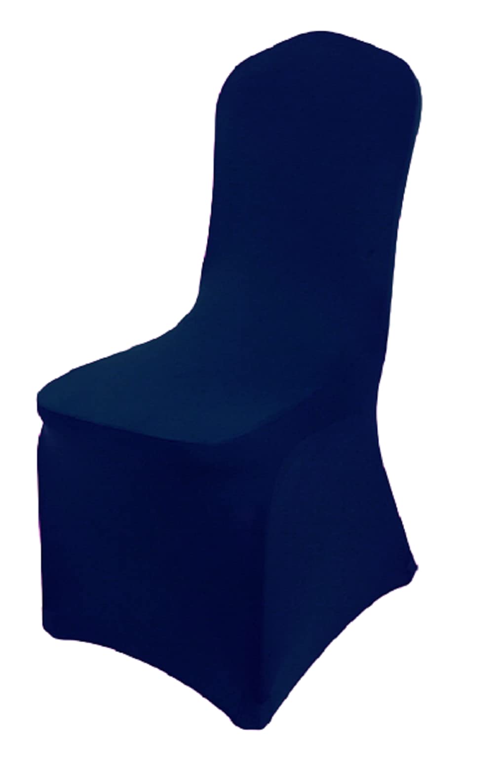 LL L&C®Spandex Lycra Chair Cover for Wedding Banquet Reception Party Event (Navy, Flat Front)